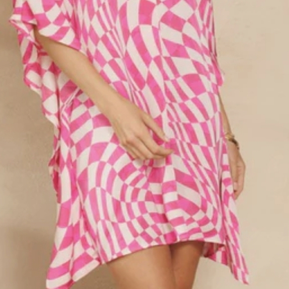 ODDY Pink and White Swirl Mini Dress - Picture 15 of 15